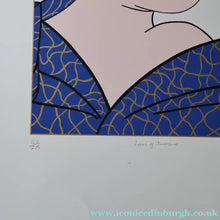 Load image into Gallery viewer, Vintage 1970s LARGE Original Screenprint of a Japanese Lady: Lass of Innocence; Signed by the artist. Quirky POP ART Style

