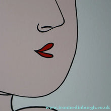 Load image into Gallery viewer, Vintage 1970s LARGE Original Screenprint of a Japanese Lady: Lass of Innocence; Signed by the artist. Quirky POP ART Style
