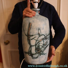 Load image into Gallery viewer, LARGE 1970s TREMAEN "Gwarra" Lamp Base &amp; Original Hessian Shade by Peter Ellery
