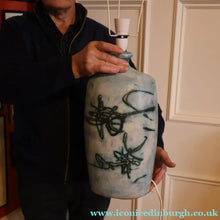 Load image into Gallery viewer, LARGE 1970s TREMAEN "Gwarra" Lamp Base &amp; Original Hessian Shade by Peter Ellery

