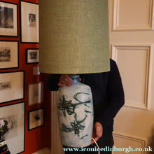 Load image into Gallery viewer, LARGE 1970s TREMAEN "Gwarra" Lamp Base &amp; Original Hessian Shade by Peter Ellery
