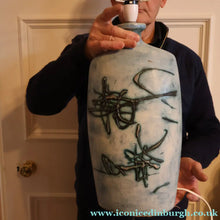 Load image into Gallery viewer, LARGE 1970s TREMAEN "Gwarra" Lamp Base &amp; Original Hessian Shade by Peter Ellery
