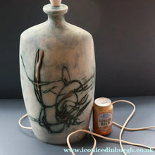 Load image into Gallery viewer, LARGE 1970s TREMAEN "Gwarra" Lamp Base &amp; Original Hessian Shade by Peter Ellery
