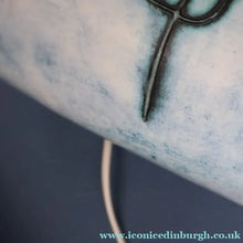 Load image into Gallery viewer, LARGE 1970s TREMAEN "Gwarra" Lamp Base &amp; Original Hessian Shade by Peter Ellery
