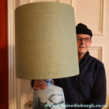 Load image into Gallery viewer, LARGE 1970s TREMAEN "Gwarra" Lamp Base &amp; Original Hessian Shade by Peter Ellery
