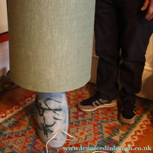 Load image into Gallery viewer, LARGE 1970s TREMAEN "Gwarra" Lamp Base &amp; Original Hessian Shade by Peter Ellery

