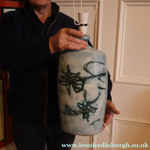 Load image into Gallery viewer, LARGE 1970s TREMAEN "Gwarra" Lamp Base &amp; Original Hessian Shade by Peter Ellery
