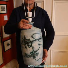 Load image into Gallery viewer, LARGE 1970s TREMAEN "Gwarra" Lamp Base &amp; Original Hessian Shade by Peter Ellery
