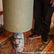 Load image into Gallery viewer, LARGE 1970s TREMAEN "Gwarra" Lamp Base &amp; Original Hessian Shade by Peter Ellery
