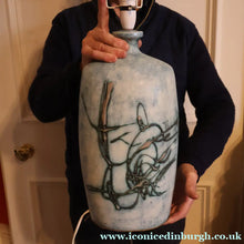 Load image into Gallery viewer, LARGE 1970s TREMAEN "Gwarra" Lamp Base &amp; Original Hessian Shade by Peter Ellery
