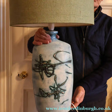Load image into Gallery viewer, LARGE 1970s TREMAEN "Gwarra" Lamp Base &amp; Original Hessian Shade by Peter Ellery

