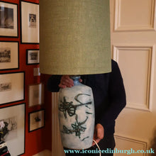 Load image into Gallery viewer, LARGE 1970s TREMAEN "Gwarra" Lamp Base &amp; Original Hessian Shade by Peter Ellery

