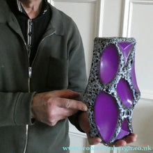 Load image into Gallery viewer, LARGE Vintage 1970s West German Purple Fat Lava Vase: ROTH KERAMIK. 26 cm
