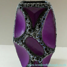 Load image into Gallery viewer, Fabulous LARGE West German Purple Fat Lava Vase: ROTH KERAMIK. 26 cm

