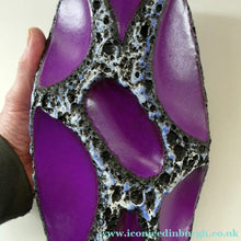 Load image into Gallery viewer, Fabulous LARGE West German Purple Fat Lava Vase: ROTH KERAMIK. 26 cm

