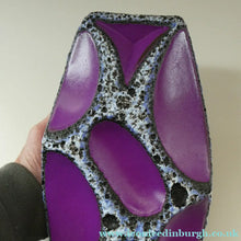 Load image into Gallery viewer, Fabulous LARGE West German Purple Fat Lava Vase: ROTH KERAMIK. 26 cm
