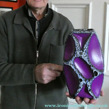 Load image into Gallery viewer, Fabulous LARGE West German Purple Fat Lava Vase: ROTH KERAMIK. 26 cm
