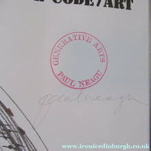 Load image into Gallery viewer, LARGE 1976 Poster for Generative Code Art Exhibition by PAUL NEAGU. Signed in pencil. - Signed Poster
