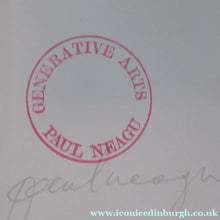 Load image into Gallery viewer, LARGE 1976 Poster for Generative Code Art Exhibition by PAUL NEAGU. Signed in pencil. - Signed Poster
