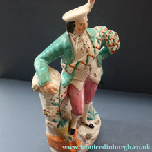 Load image into Gallery viewer, LARGE 19th Century Staffordshire Figurine of a Gardener at a Stream. 14 1/4 inches
