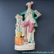 Load image into Gallery viewer, LARGE 19th Century Staffordshire Figurine of a Gardener at a Stream. 14 1/4 inches
