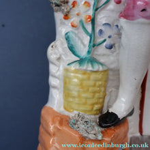 Load image into Gallery viewer, LARGE 19th Century Staffordshire Figurine of a Gardener at a Stream. 14 1/4 inches
