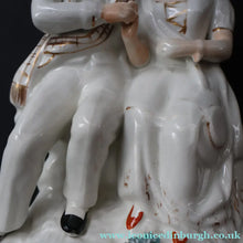 Load image into Gallery viewer, Large 19th Century Staffordshire Spill Vase of the Poet Robert Burns and Highland Mary. 10 3/4 inches - Staffordshire
