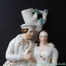 Load image into Gallery viewer, Large 19th Century Staffordshire Spill Vase of the Poet Robert Burns and Highland Mary. 10 3/4 inches - Staffordshire
