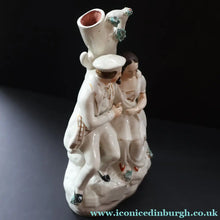 Load image into Gallery viewer, Large 19th Century Staffordshire Spill Vase of the Poet Robert Burns and Highland Mary. 10 3/4 inches - Staffordshire
