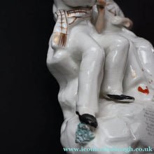 Load image into Gallery viewer, Large 19th Century Staffordshire Spill Vase of the Poet Robert Burns and Highland Mary. 10 3/4 inches - Staffordshire
