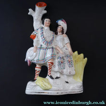 Load image into Gallery viewer, Large 19th Century Staffordshire Spill Vase of the Poet Robert Burns and Highland Mary. 11 3/4 inches - Staffordshire
