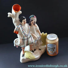 Load image into Gallery viewer, Large 19th Century Staffordshire Spill Vase of the Poet Robert Burns and Highland Mary. 11 3/4 inches - Staffordshire
