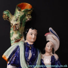 Load image into Gallery viewer, Large 19th Century Staffordshire Spill Vase of the Poet Robert Burns and Highland Mary. 12 inches - Staffordshire Figure
