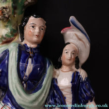 Load image into Gallery viewer, Large 19th Century Staffordshire Spill Vase of the Poet Robert Burns and Highland Mary. 12 inches - Staffordshire Figure
