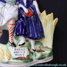 Load image into Gallery viewer, Large 19th Century Staffordshire Spill Vase of the Poet Robert Burns and Highland Mary. 12 inches - Staffordshire Figure
