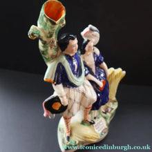 Load image into Gallery viewer, Large 19th Century Staffordshire Spill Vase of the Poet Robert Burns and Highland Mary. 12 inches - Staffordshire Figure
