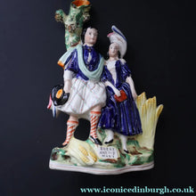 Load image into Gallery viewer, Large 19th Century Staffordshire Spill Vase of the Poet Robert Burns and Highland Mary. 12 inches - Staffordshire Figure
