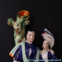 Load image into Gallery viewer, Large 19th Century Staffordshire Spill Vase of the Poet Robert Burns and Highland Mary. 12 inches - Staffordshire Figure
