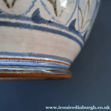 Load image into Gallery viewer, Large Aldermaston Pottery Tin-Glaze Pottery Jug or Pitcher with Hand Painted Hunting Pattern.  Signed by Andrew Hazeldean
