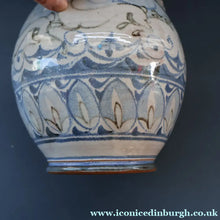 Load image into Gallery viewer, Large Aldermaston Pottery Tin-Glaze Pottery Jug or Pitcher with Hand Painted Hunting Pattern.  Signed by Andrew Hazeldean
