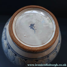 Load image into Gallery viewer, Large Aldermaston Pottery Tin-Glaze Pottery Jug or Pitcher with Hand Painted Hunting Pattern.  Signed by Andrew Hazeldean
