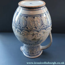 Load image into Gallery viewer, Large Aldermaston Pottery Tin-Glaze Pottery Jug or Pitcher with Hand Painted Hunting Pattern.  Signed by Andrew Hazeldean
