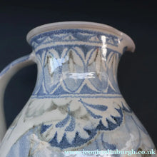 Load image into Gallery viewer, Large Aldermaston Pottery Tin-Glaze Pottery Jug or Pitcher with Hand Painted Hunting Pattern.  Signed by Andrew Hazeldean
