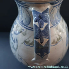 Load image into Gallery viewer, Large Aldermaston Pottery Tin-Glaze Pottery Jug or Pitcher with Hand Painted Hunting Pattern.  Signed by Andrew Hazeldean
