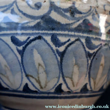 Load image into Gallery viewer, Large Aldermaston Pottery Tin-Glaze Pottery Jug or Pitcher with Hand Painted Hunting Pattern.  Signed by Andrew Hazeldean
