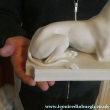 Load image into Gallery viewer, LARGE and Beautifully Modelled Antique Parian Model of a Reclining Greyhound. 11 1/2 inches

