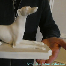 Load image into Gallery viewer, LARGE and Beautifully Modelled Antique Parian Model of a Reclining Greyhound. 11 1/2 inches
