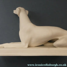 Load image into Gallery viewer, LARGE and Beautifully Modelled Antique Parian Model of a Reclining Greyhound. 11 1/2 inches
