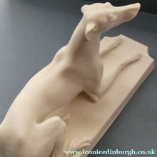 Load image into Gallery viewer, LARGE and Beautifully Modelled Antique Parian Model of a Reclining Greyhound. 11 1/2 inches
