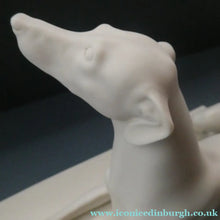 Load image into Gallery viewer, LARGE and Beautifully Modelled Antique Parian Model of a Reclining Greyhound. 11 1/2 inches
